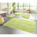 KiNZLER Badematte Chaozhou, Höhe 20 mm, rutschhemmend beschichtet, fußbodenheizungsgeeignet, Polyester, rechteckig, Badteppich, Uni Farben, weich, als rechteckig, rund & Set erhältlich grün rechteckig | 70 cm x 120 cm x 20 mm