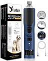 Candure Krallenschleifer für Hunde bis zu 7-Gang Hundepfoten Trimmer, Geräuscharmer Wiederaufladbarer Haustier Krallenschleifer mit 360° LED-Lichtern & Zusätzlichem Schleifkopf