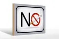 Holzschild Hinweis 30x20 cm No smoking Rauchverbot Deko Schild wooden sign