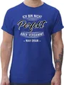 T-Shirt Herren - Sprüche Statement mit Spruch - Ich Bin Nicht perfekt Aber verdammt nah dran - 3XL - Royalblau - Tshirt spruchshirts sprüchen leiberl t Shirts männer Sarkasmus spruche thisirt
