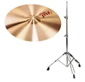 Paiste 14" Crash Becken, PST7 Serie inkl. Beckenständer (CuSn8 Bronze, hergestellt in der Schweiz, Beckenständer, höhenverstellbar von ca. 60 bis 120 cm)