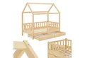Juskys Kinderbett Marli, 80x160 cm, mit Dach, 2 Bettkästen, Rausfallschutz, 3 - 10 Jahre