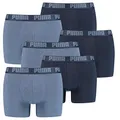 PUMA 6 er Pack Boxer Boxershorts Men Herren Unterhose Pant Unterwäsche, Farbe:037 - Denim, Bekleidungsgröße:XL