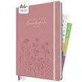 Häfft® Lehrerplaner Grundschule 2026/2027 im A4+ Format Hardcover - Schuljahr 12 Monate (Aug 26 - Jul 27) Lehrerkalender & Unterrichtsplaner für Klasse 1–4 "Fine Flowers rosé"
