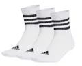 adidas Performance adidas Sportsocken 3-Streifen Cushioned Sportswear Mid-Cut (Baumwolle) weiss/schwarz - 3 Paar