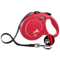 flexi® Classic L | 5m Gurt Roll-Leine für Hunde bis 50 kg | Rot | ausziehbare Hundeleine | Gewicht 347.2 gr | Maße 12.9 x 18.8 cm