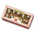 Reber Gemischte Kugeln Packung, 10er Packung, Gemischte Kugeln aus Zartbitter- Alpenmich- Schokolade und Trüffel-Füllung, Gefüllt mit Pistazien-Marzipan, Mandeln und Haselnuss-Nougat, 200g (10 Stück)