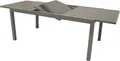 DEGAMO Ausziehtisch Gartentisch Esstisch Glastisch PISA 140/200x90cm, Aluminium + Glas grau