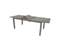 DEGAMO Ausziehtisch PISA 140/200x90cm, Aluminium silbergrau + Glas grau