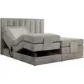 MKS Boxbett, Hellgrau, Holz, 2-Sitzer, H4, 7-Zonen, Rechteckig, 200x200 cm, Schlafzimmer, Betten, Boxspringbetten