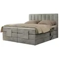 Motor Boxspringbett mit Bettkasten  ¦ grau ¦ Maße (cm): B: 208 H: 124