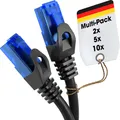Netzwerkkabel 2x 20m RJ45 schwarz – Ethernet LAN Patch Kabel Gigabit