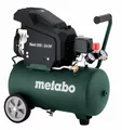 metabo Kompressor Basic 250‑24 OF - 120 l/min Füllleistung, 24 l Kesselgröße, mobiler 8 bar Druckluftkompressor, 240 l/min Ansaugleistung, 1,5 kW - Wartungsarm & ölfrei, für Werkstatt & Heimwerker