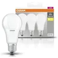 Osram - Led Base Classic A, In Kolbenform Mit E27-sockel, Nicht Dimmbar, Ersetzt 100 Watt, Matt, Warmweiß - 2700 Kelvin, 3er-pack