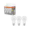 Osram LED Base Classic A Lampe, in Kolbenform mit E27-Sockel, nicht dimmbar, Ersetzt 100 Watt, Matt, Warmweiß - 2700 Kelvin, 3 Stück (1er Pack)
