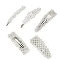 Perle Haarnadeln Künstliche Perlen Haarspange Silber Vintage Haarschmuck Deko für Frauen Mädchen Dame Hochzeit Engagement Haar-Styling 5 Stück