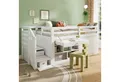 Flieks Hochbett Massivholz Kinderbett mit Schrank, Treppe und Leiter 90x200cm
