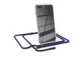 EAZY CASE Handykette Silikon Kette Unifarbe für Apple iPhone 8+/7 Plus 5,5 Zoll, Handytasche durchsichtige Silikon Hülle mit breitem Umhängeband Blau