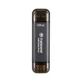Transcened ESD310 128GB USB 10Gbps, Type C/A, Schwarz, bis zu 1,050 MB/s, Externe SSD | Dual-Anschluss (USB-C & A) | für iPhone 15/16/17 & Android