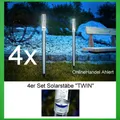 4x LED Solarleuchte Solarstäbe Solar Gartenleuchte Akku Gartenlampe Solarlampe