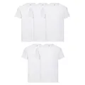 Fruit of the Loom 5er Pack Valueweight T-Shirt + GRATIS MyShirt Stoffbeutel, Farbe:weiß, Größe:L