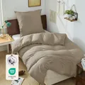 BEDELITE Bettwäsche 135x200 Baumwolle 2teilig - Bettwäsche-Sets Beige mit Reißverschluss, Bettbezug 135x200cm mit Kissenbezug 80x80 cm, Oeko-TEX Bedding weiche und kuschelige Bettwaren