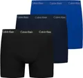 Calvin Klein Herren 3er Pack Boxershorts Trunks Unterwäsche, Mehrfarbig (C-Black/Blu/Blu), M