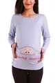 Coming Soon - Lustige witzige süße Umstandsmode Umstandsshirt Sweatshirt Schwangerschaftsshirt mit Motiv für die Schwangerschaft, Langarm (Babyblau, X-Large)