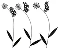 Decoris season decorations Gartenstecker Gartenstecker Blume mit Käfer 32x59cm Metall Schwarz 1 Stück sortiert