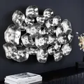 Moderne Wanddekoration VARIATION 105cm silber Metall handmade  Wandbild Deko