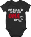 Shirtracer Baby Body Junge Mädchen - Sprüche - Mir reichts Ich ruf jetzt Oma an - 1/3 Monate - Schwarz - baby. ruf. babymode witzig spruch rufe bodys strampler mit lustigen sprüchen spruche so reicht