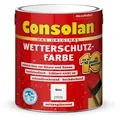Consolan Wetterschutzfarbe, Weiß, 2,5 l - Deckender Holzschutz für Außen,