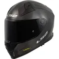 LS2 Motorradhelm FF811 Vector II Carbon Helm, Notfallsystem-Polsterung (EQRS),integriertes Sonnenvisier grau S (55/56)