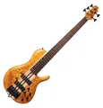 Cort A5 Plus SC Amber Open Pore 5-Saiter Neck-Through E-Bass inklusive Koffer