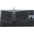 Perixx PERIBOARD-335 DE BR, Kabelgebundene ergonomische mechanische kompakte Tastatur - flache brau (DE, Kabelgebunden) (PERIBOARD-335 DE BR)
