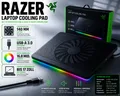 Razer Laptop Cooling Pad - integrierter USB-A-Dock  mit Razer Chroma Beleuchtung