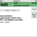 Spannschloss DIN 1480 offen Ringöse/Haken SP-RH M6 Stahl 3.6 galv.verz. 1St.