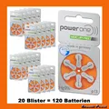120 Stück Hörgerätebatterie PowerOne Typ 13 PR48 p13 HÖRGERÄTE BATTERIE
