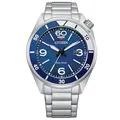 Citizen Herren Uhr, Armband, Silber-Blau, Eine Größe