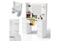 Juskys Schminktisch Malia, LED-Beleuchtung, 3 Helligkeitsstufen, modern, 7 Schubladen, Stauraum