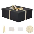 Geschenkbox mit Deckel 42 x 32 x 15.5 cm xxl, Geschenkbox mit Schleifen, Gruß...