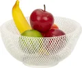 Moderner Obstkorb aus Metall, Weiß Obstschale doppelwandig, Obstaufbewahrungskorb, Multifunktionaler Obstkorb 25x13 cm