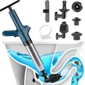 Rohrreiniger Druckluft,Toiletten Pömpel Abflussreiniger Pumpe mit Luftdruckanzeige,Pressluft Rohrreiniger mit 4 Adapter,Hochdruck Toilettenkolben für Waschbecken,Rohrverstopfung,Bodenablauf (Blau)