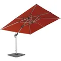 anndora-sonnenschirm Ampelschirm aus Aluminium Marktschirm mit Kurbelmechanik, LxB: 400,00x300,00 cm, mit Betonplattenständer, Winddach - 360° drehbar - witterungsbeständiger Stoff rot
