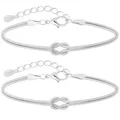 J.Fée 2 Artikel Armband Damen Silber 925, Pärchen Armband, Partner Armbänder, Freundschaftsarmbänder, Schmuck Damen Jewelry, Paare Geschenke für Männer, Geburtstag Geschenke für Frauen Weihnachten