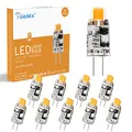 I-SHUNFA LED G4 Lampen,AC/DC 12V,100LM,G4 LED-Leuchtmittel,1W Warmweiß LED Glühbirne,3000K Kein Flackern,Ersetzt 10W Halogenlampen,360°Lichtwinkel,Nicht Dimmbar,10er Pack