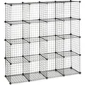 Relaxdays Steckregal Drahtgitter Metall Steckbar 16 Fächer 35 cm x 35 cm