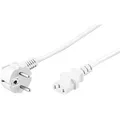 Goobay 95140 Kaltgerätekabel 2m / C13 Kaltgerätebuchse & 90 Grad Schutzkontaktstecker Winkelstecker / Universelles PC Monitor PC Stromkabel C13 Netzkabel / Weiß / 2 m