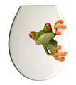 ADOB Klodeckel mit Motiv (Frosch) – WC Sitz Absenkautomatik – Toilettendeckel abnehmbar – Hochwertige Klobrille – Klodeckel belastbar bis 175 kg