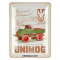 Nostalgic-Art Retro Blechschild, 15 x 20 cm, Daimler Truck – Unimog 1951 – Geschenk-Idee für Trucker, Original Lizenzprodukt (OLP), aus Metall, Vintage Design, Blechschilder Sprüche